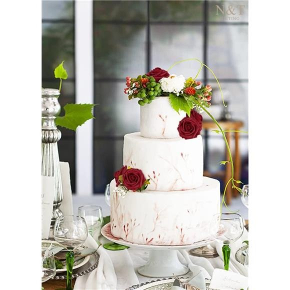 Artificial Flowers, 25Pcs Fake Flowers Roses Perfect for DIY Wedding Bouquets - Picture 3 of 6